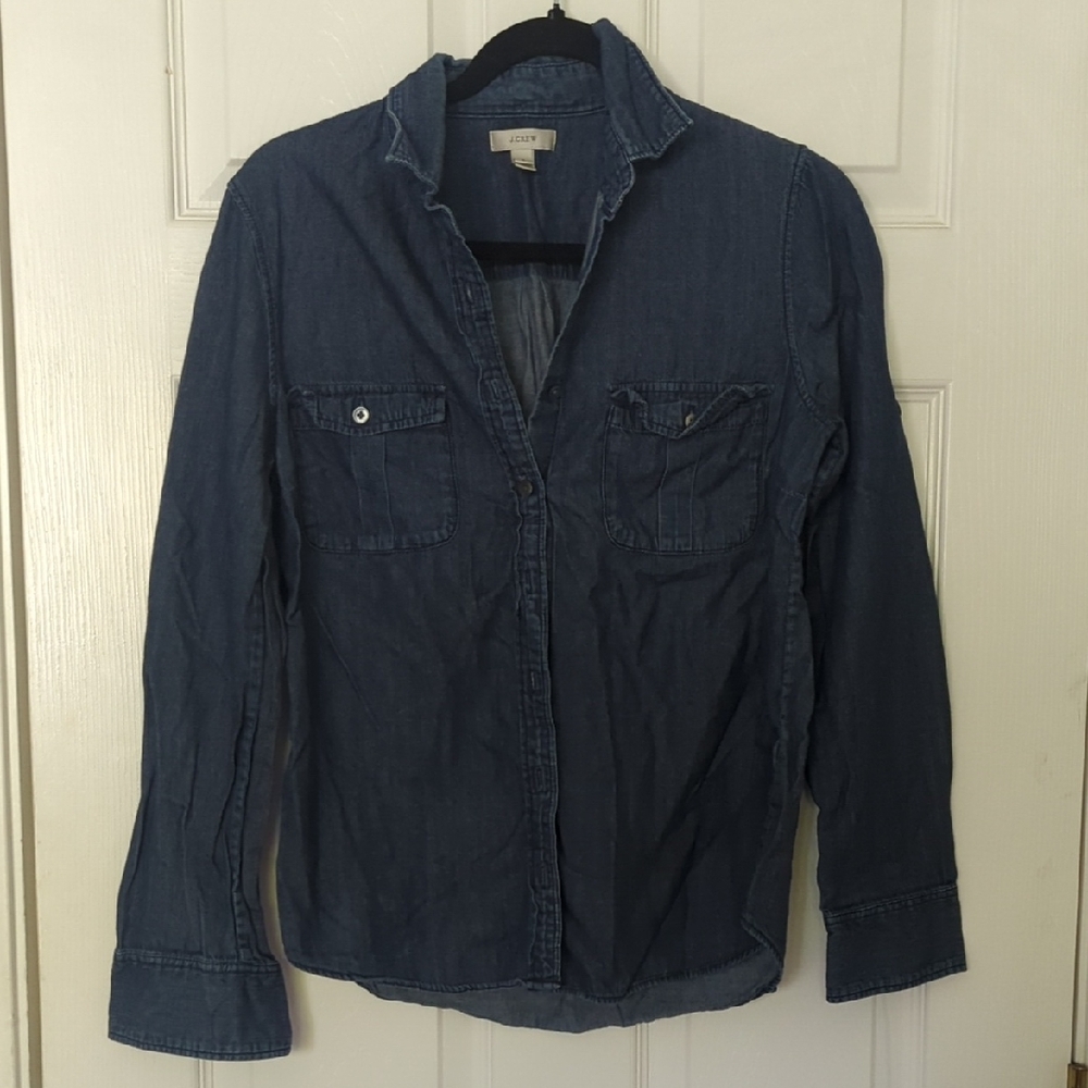 J. Crew Dark Blue Denim Shirt
